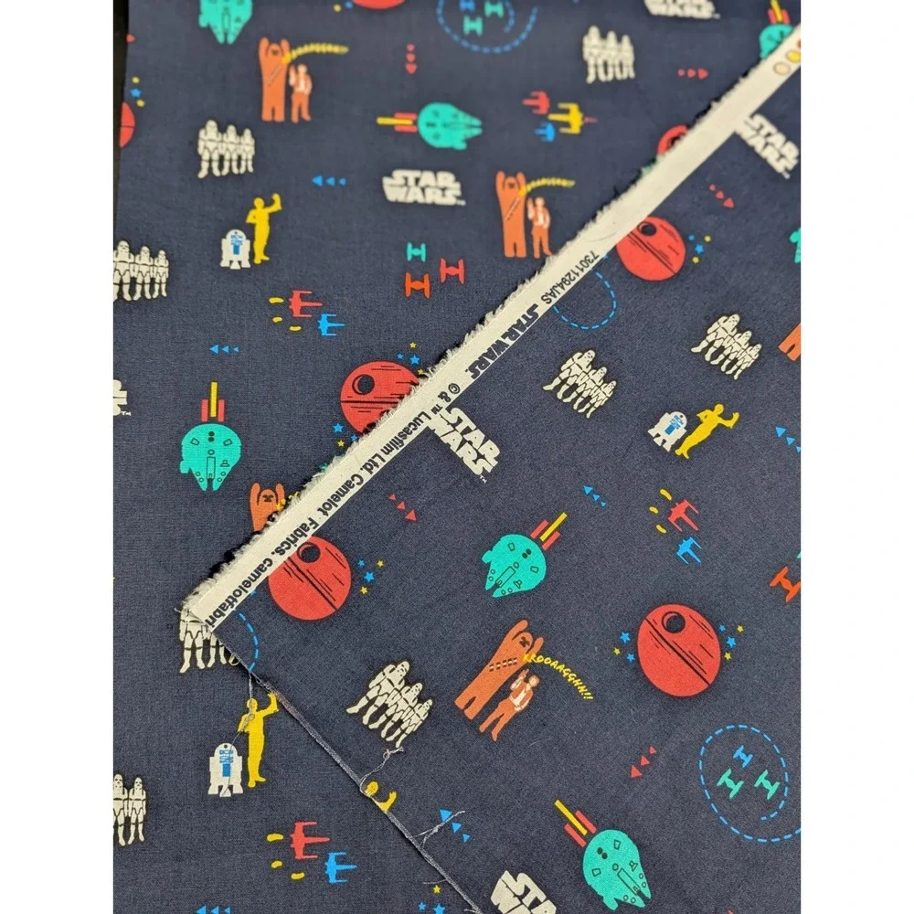 9 Yard Lot Star Wars Theme Navy Blue Cotton JOANN Fabric Material - 44 in Wide